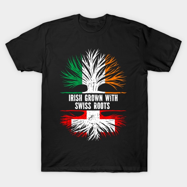 Irish Grown With Swiss Roots Ireland Flag T-Shirt by silvercoin